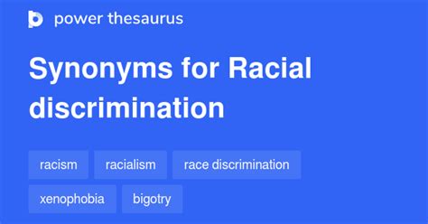 racial discrimination synonyms 427 words and phrases for racial discrimination