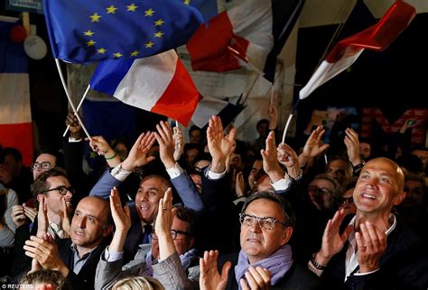 French Election Macron Supporters Celebrate His Win Daily Mail Online