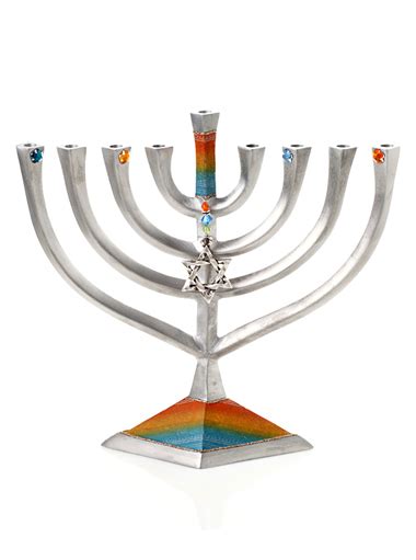Buy Rectangular Aluminum Hanukkah Menorah By Lily Art Israel