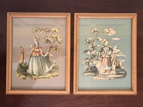 Vintage Framed Lithograph Prints Featuring Southern Belle And Etsy
