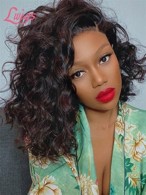 Lace Front Wigs Human Hair Loose Wave Curly Brazilian Wig With Middle
