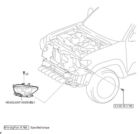 Toyota Tacoma 2015 2018 Service Manual Components Headlight Assembly