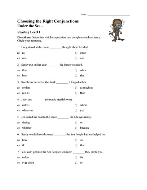 Conjunction Practice Worksheets 99worksheets