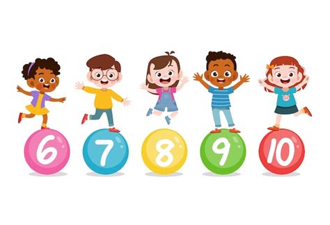 Premium Vector Kids With Cute Number 123