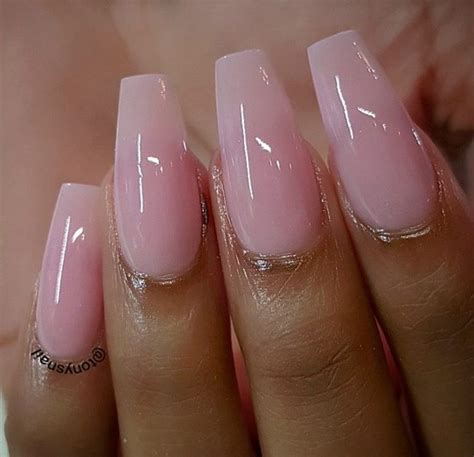 shiny pink coffin nails pink acrylic nails light pink nails pink nails