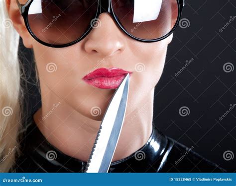 Girl And Knife Royalty Free Stock Photos Image 15328468