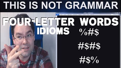 Four Letter Words Idiom Common Swear Words Slang In English Video