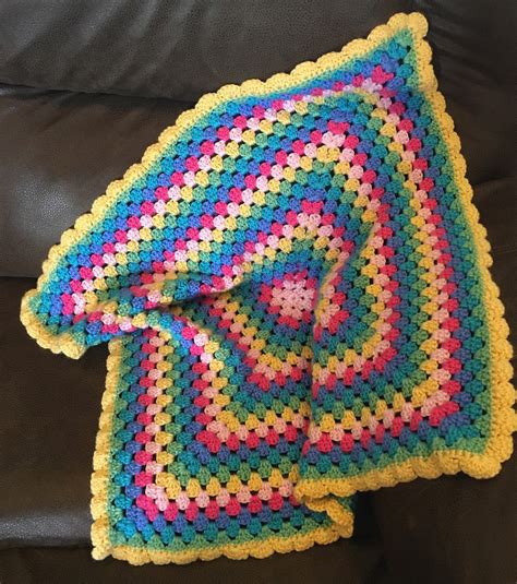 Colourful Crochet Granny Square Baby Blanket Granny Square Crochet My
