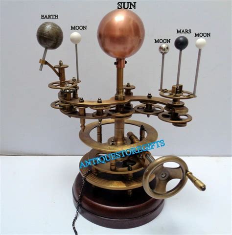 Vintage Brass Orrery Solar System Sunearthmoonmars Motion Scientific