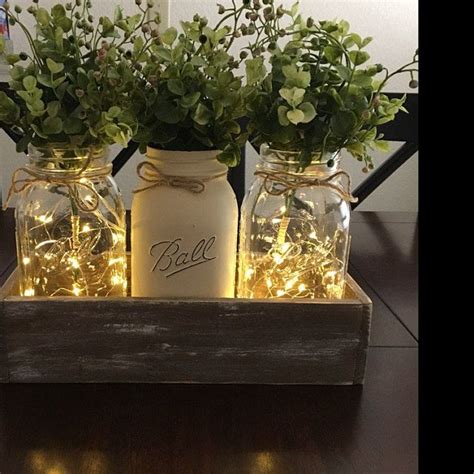 Farmhouse Decor Farmhouse Table Decor Mason Jar Centerpiece Centerpiece