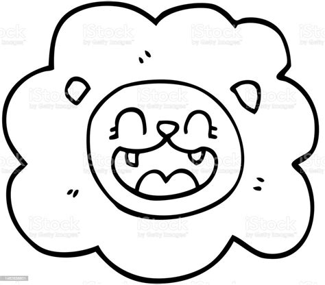 Line Drawing Cartoon Happy Lion Stock Illustration Download Image Now