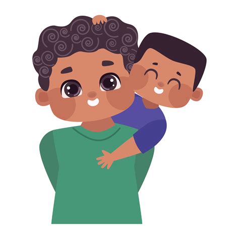 afro father carrying son 10427074 vector art at vecteezy
