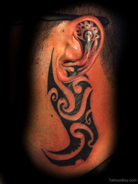 Maori Tribal Tattoo On Ear Tattoos Designs
