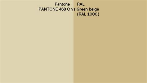 Pantone 468 C Vs Ral Green Beige Ral 1000 Side By Side Comparison