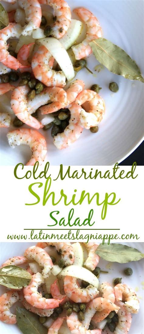 A small green salad with herb vinaigrette dressing. Cold Marinated Shrimp Salad | Recipe | Marinated shrimp, Appetizer recipes, Seafood recipes