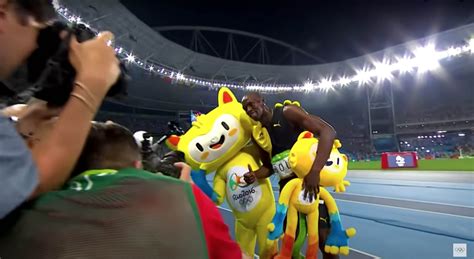 Vinicius Olympic Mascot Usain Bolt Mens 100m Final Rio 2016 Replay