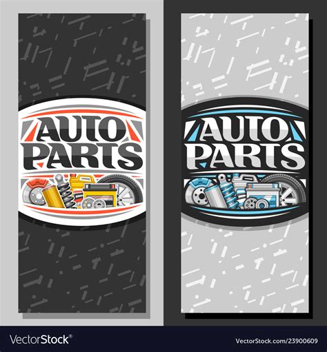 Vertical Banners For Auto Parts Store Royalty Free Vector