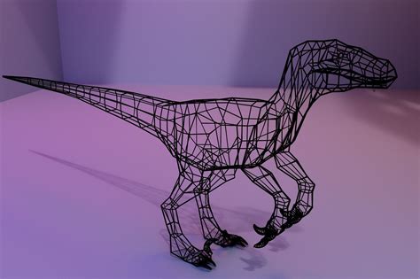 3d Model Low Poly Velociraptor Vr Ar Low Poly Rigged Cgtrader