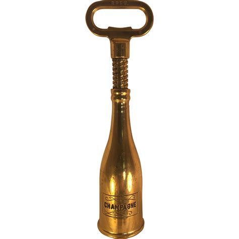 French Champagne Shaped Brass Corkscrew/Bottle Opener from ...