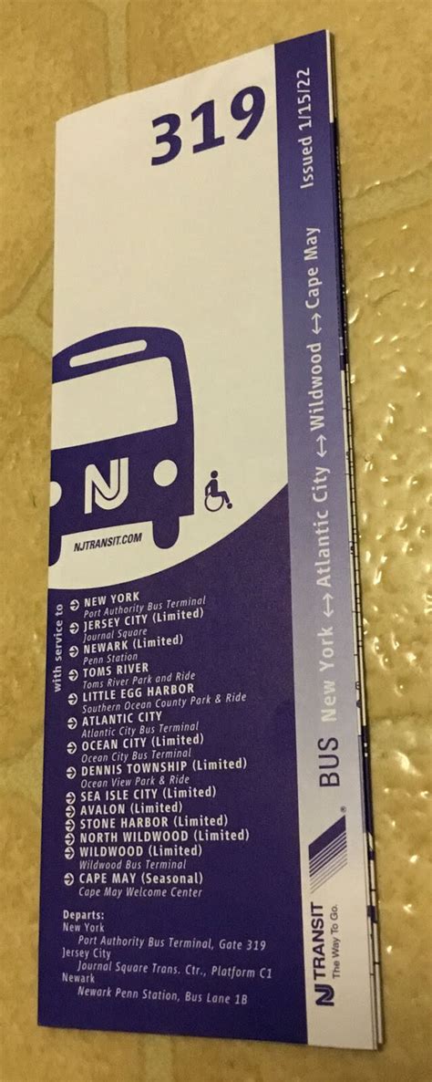 Atlantic City Bus Schedules Schedule Printable