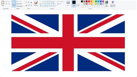 How To Draw Uk Flag In Ms Paint Drawing Union Jack Flag Step By Step