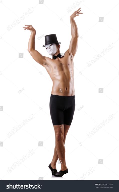 Naked Muscular Mime Isolated On White Stock Photo Edit Now