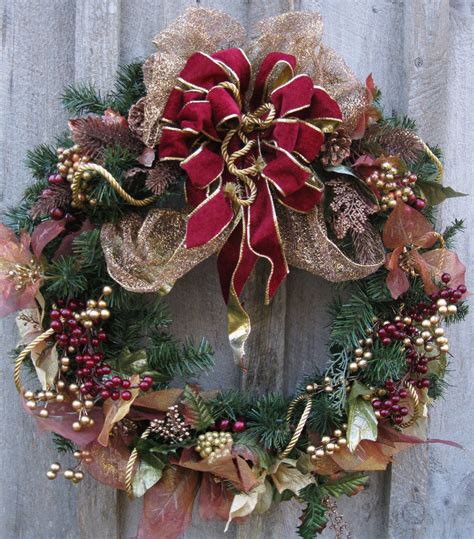 Christmas Wreath Holiday Door Wreath Victorian Decor Elegant Velvet