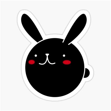 Cute Black And White Bunbun Bunny Sticker For Sale By Ironbrownie