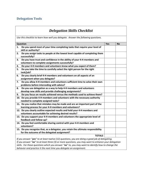 10 Delegation Worksheet Templates Pdf