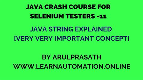 Java Crash Course 11 Strings In Java Explained Tamil Java For