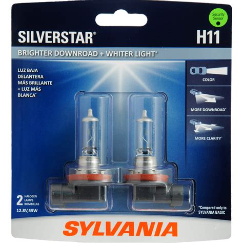 2 Pk Sylvania H11 64211 Silverstar High Performance Halogen Headlight