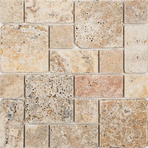 Anatolia Tile Scabos 12 In X 12 In Mixed Pattern Mosaic Travertine Wall Tile Common 12 In X 12