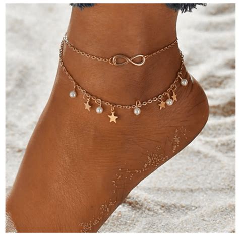 Infinity And Pearls Ankle Bracelet