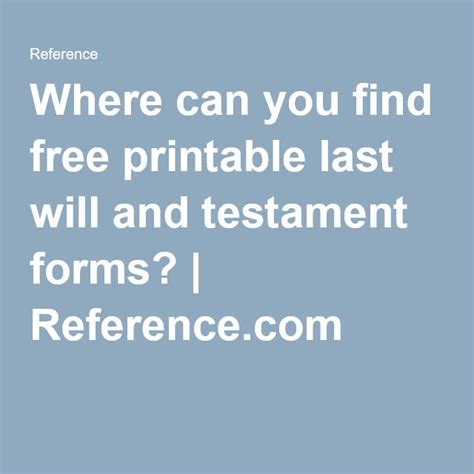 Although the end of your life is something you probably don't want to dwell on, deciding what will happen to your assets and personal possessions after your death is important. Where Can You Find Free Printable Last Will and Testament Forms? | Last will and testament, Will ...