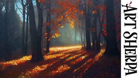 Autumn Forest Path With Dappled Light 🌺🌸🌼 Acrylic Painting Tutorial