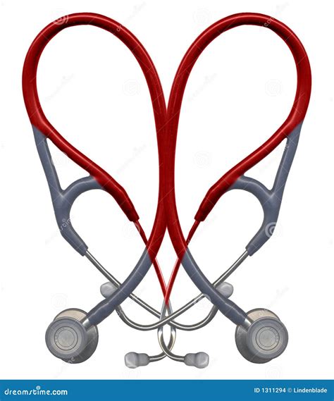 Red Stethoscope Heart Stock Photo Image Of Isolated Nurse 1311294