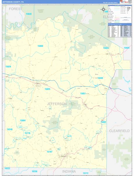 Jefferson County Pa Zip Code Maps Basic