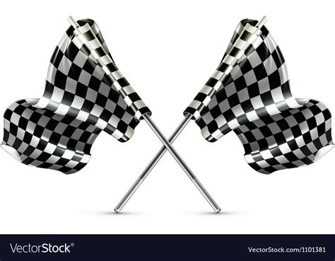 two crossed checkered flags royalty free vector image