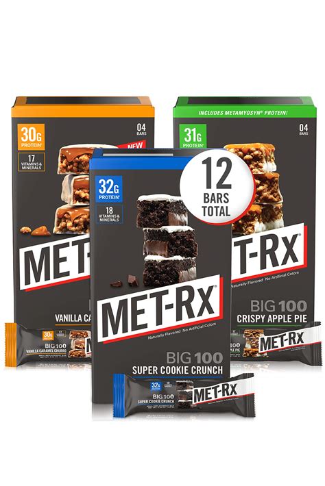 Buy Met Rxbig 100 Colossal Protein Bars Variety Pack Meal Replacement