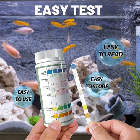 Easytest Aquarium Test Strips Fish Tank Test Kit For 6 In 1 Freshwater