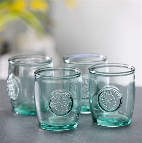 Vintage Style 400ml Authentic Recycled Glass Tumblers Set Of 4 Purity