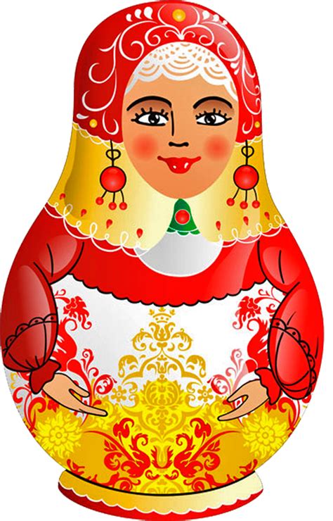 Matryoshka Russian Nesting Doll Vector Clipart Russian Folk Art