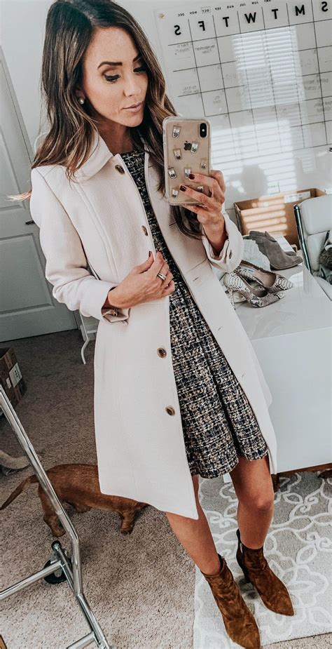 White Button Up Coat Church Outfit Winter Cute Church Outfits Work Outfit