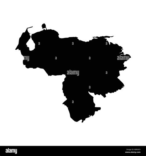 Ilustración Vectorial Silueta Negra Icono Mapa De Venezuela Imagen