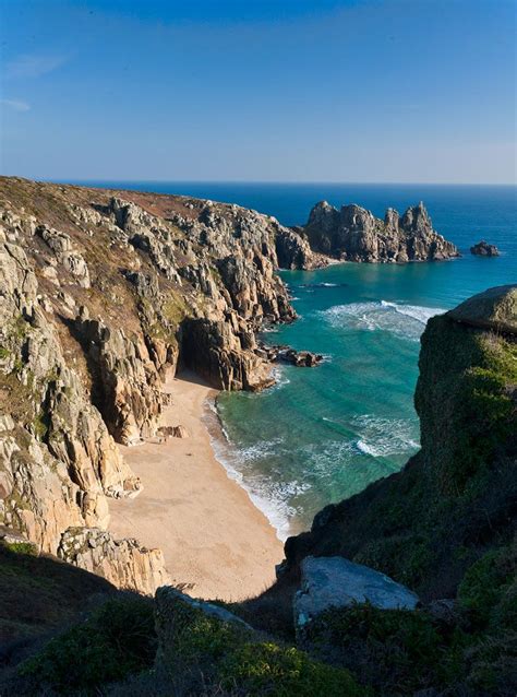 Gazing Down On The Crystal Clear Waters Of Pedn Vounder Beach Near Porthcurno You May Notice Two