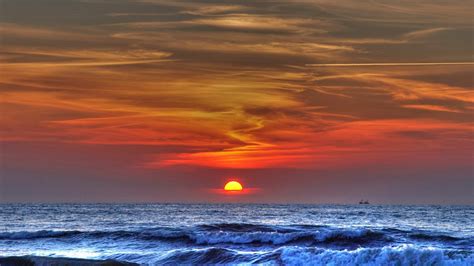 Mar Olas Sol Puesta De Sol Cielo Tormenta Imagen Foto Fondo De
