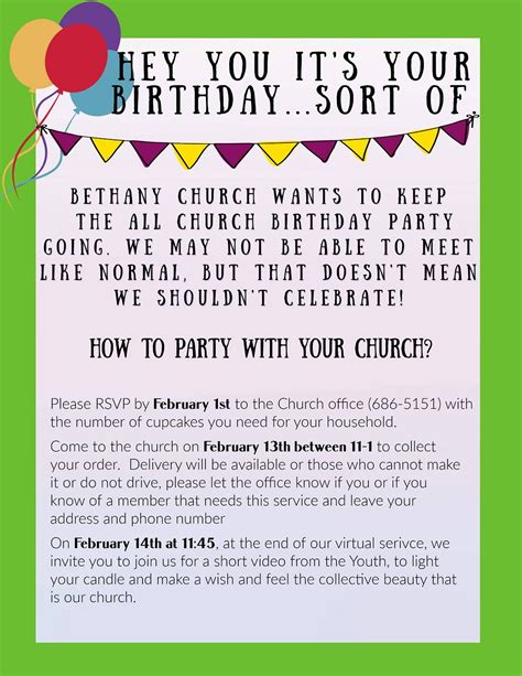 2021 Virtual All Church Birthday Party Bethany United Methodist Church