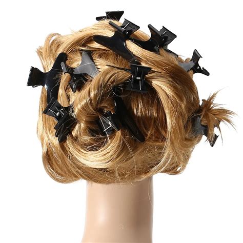 12pcs Salon Hairdressing Hairdressers Alligator Black Hair Clamps Clips