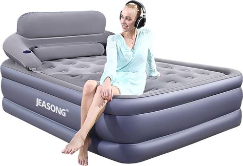 Jeasong Inflatable Beds With Headboard Fast Inflatedeflate Inflatable