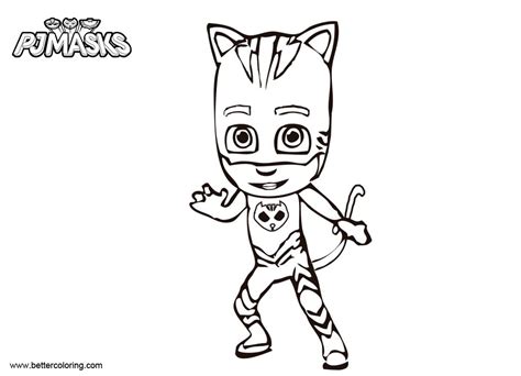 Masks From Catboy Pj Coloring Page Coloring Pages